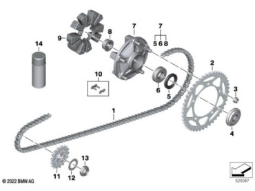 Zugmittelantrieb Motorrad 