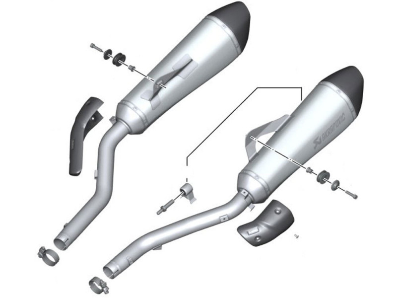 BMW HP Kit Silenziatori Sport AKRAPOVIC (SINISTRA e DESTRA) - K1600GT (K48)  / K1600GTL (K48) / K1600GTL Esclusiva (K48)