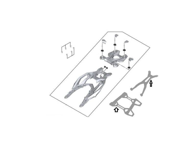 BMW Pièces de fixation porte-bagages - F900R / F900XR 77449443938